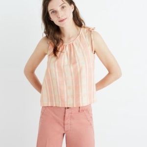 EUC Madewell picnic crop tank tie detail XL pink